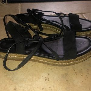 Black ankle strap sandals